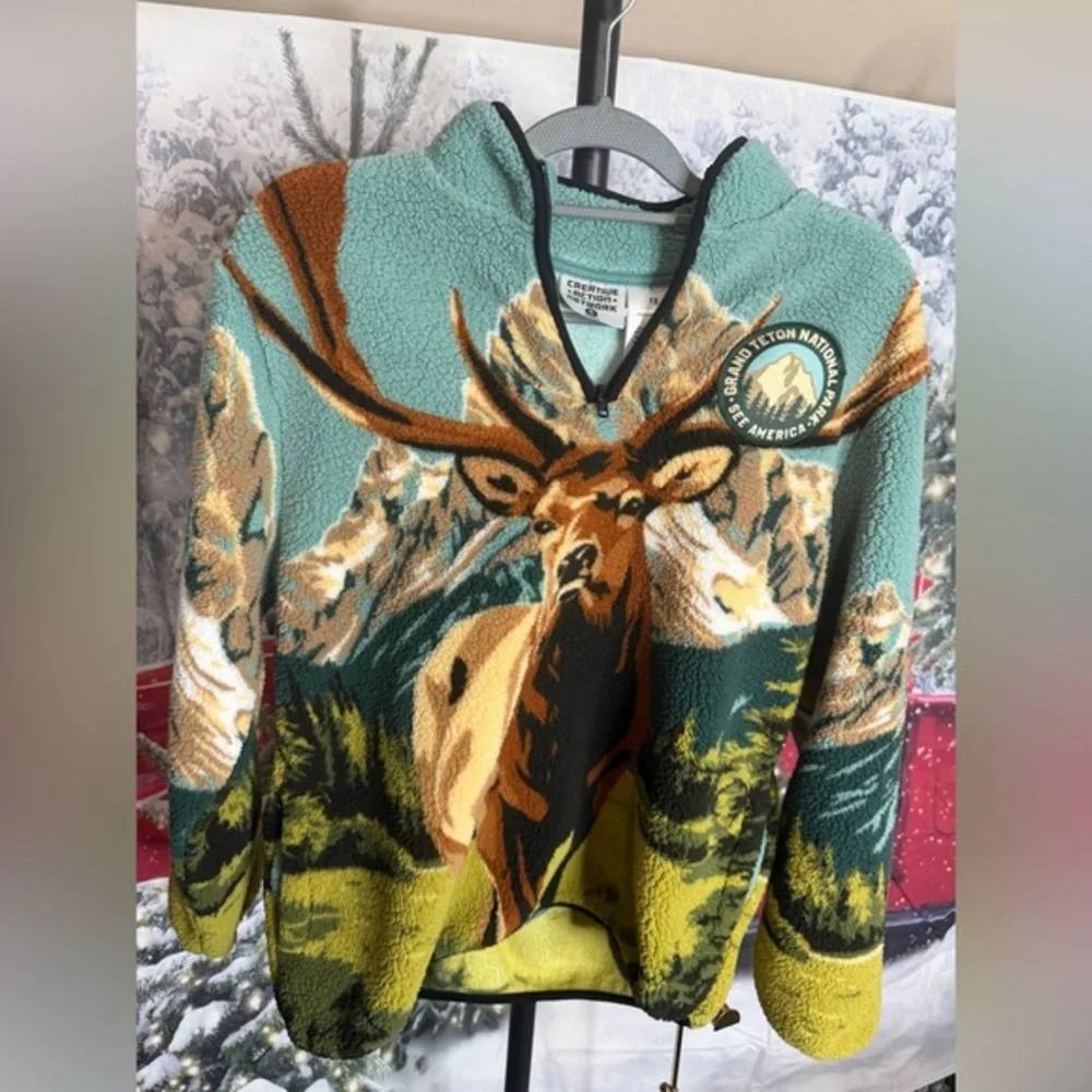 Grand Teton National Park Fleece Pullover, Child Size 18 NWOT